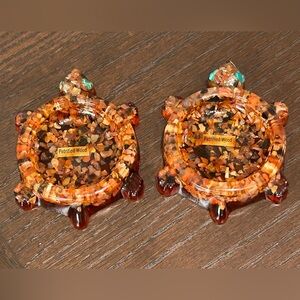 Lucite Acrylic Turtle Trinket Dishes - Set of 2